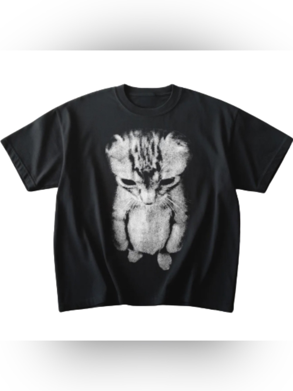 Cat Graphic Black T-Shirt